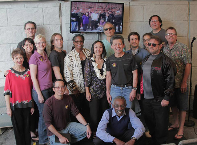 Master Phil Jennings, Master Carrie Ogawa Wong, and Master Michael Tomfront row - Paul Wee, Master Phil,
    second row - Joyce Allen, Jenn Reese,Daniel Lemziakov, Stephanie Faber, Me, Master Mike, Steve Goldstein
    third row - Alise Phelan, Glen Allen, Kimon Rethis, Samim Barakat, Alisar Barakat, John Joers, Ken Beckstead